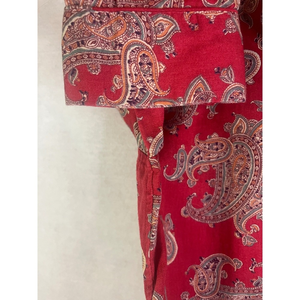 Lauren Ralph Lauren Pajama Sleep Set Cotton Red Paisley Sz S - Picture 6 of 13
